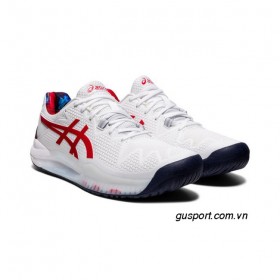 Giày tennis Asics Gel Resolution 8 White/Classic Red (1041A292-110 ) 0