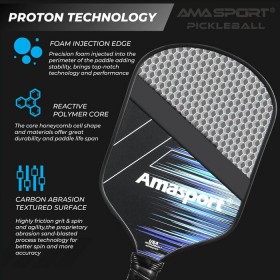Vợt Pickleball AMASPORT PROTON Carbon Friction Textured Surface (230gr)-PA016-BBW 1