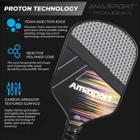 Vợt Pickleball AMASPORT PROTON Carbon Friction Textured Surface (230gr)-PA016-YPB 1