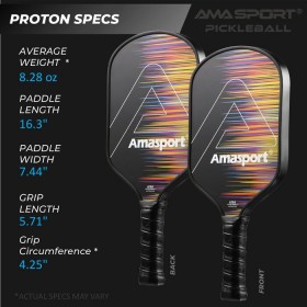 Vợt Pickleball AMASPORT PROTON Carbon Friction Textured Surface (230gr)-PA016-YPB 2