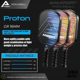 Vợt Pickleball AMASPORT PROTON Carbon Friction Textured Surface (230gr)-PA016-YPB 3