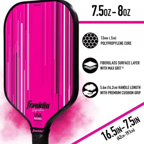 Vợt Pickleball Franklin Signature Pro 13mm (218GR)- PINK 3