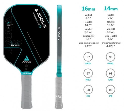 Vợt Pickleball JOOLA Ben Johns Perseus Gen 3 16mm (226Gr) 4