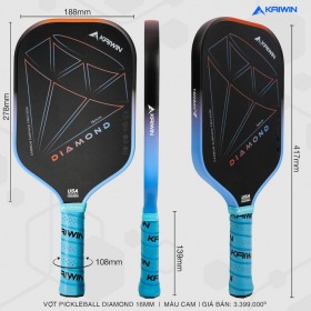 Vợt Pickleball Kaiwin Diamond K-Pro 16mm (230Gr)- 3 MÀU
