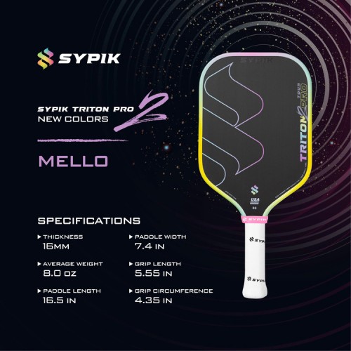 Vợt Pickleball SYPIK TRITON PRO GEN 2 (16mm) -Mello 0
