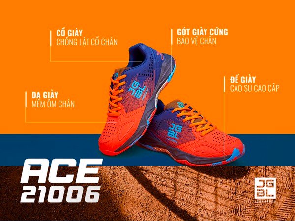 Giày Tennis Jogarbola Ace 21006 Or/Nv Chính Hãng